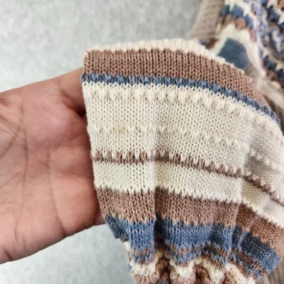 Free People Sweater Womens XS Copenhagen Thermal Waffle Contrasting Sleeves - Picture 8 of 16